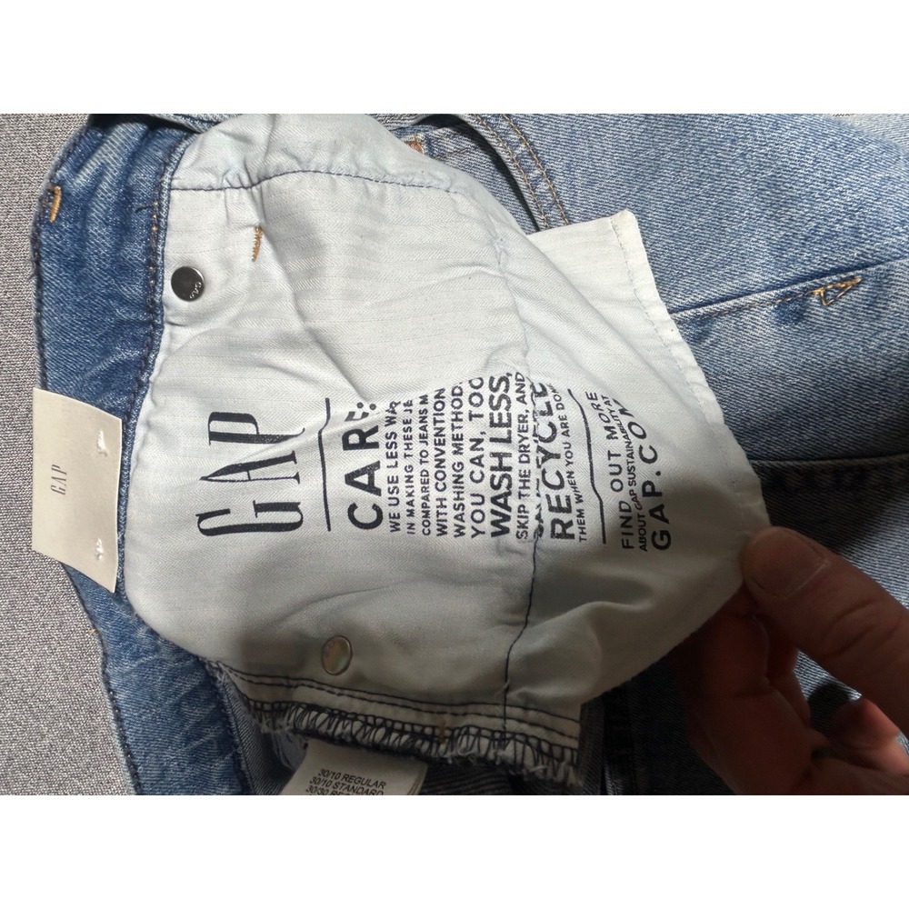 GAP 90s‎ Straight Jeans Womens 30/10R Medium Indigo High Rise Cross-Over Waist - Picture 6 of 11
